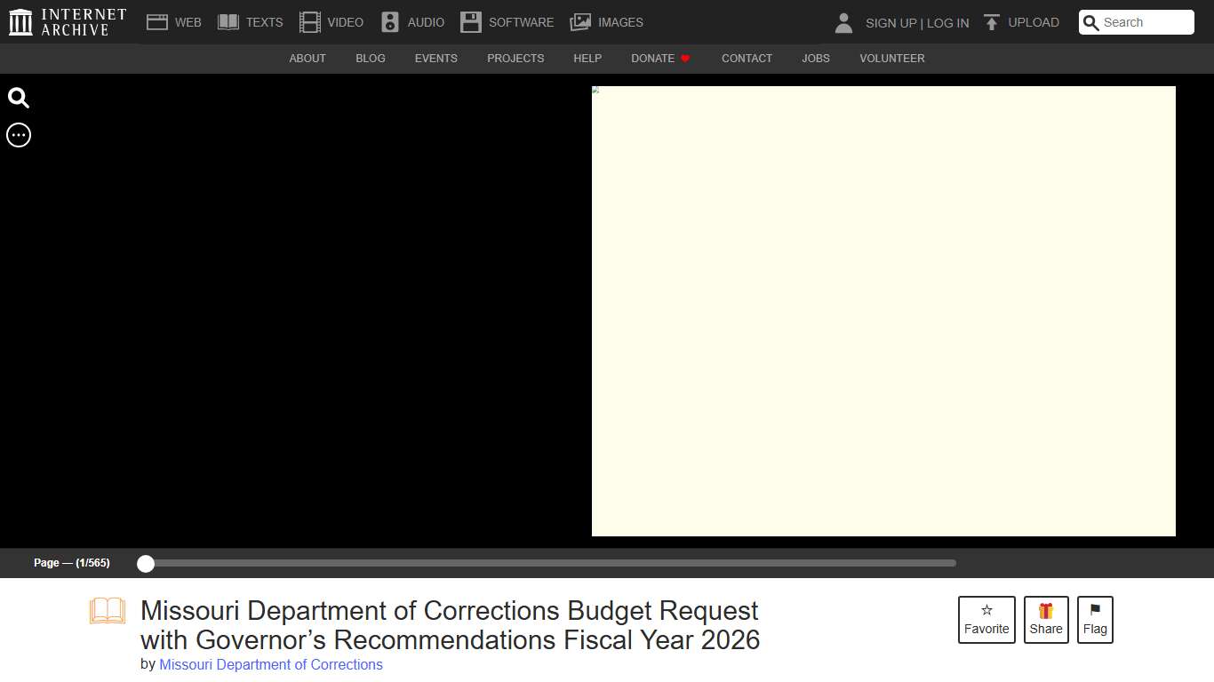 Missouri Department of Corrections Budget Request with Governor’s Recommendations Fiscal Year 2026 : Missouri Department of Corrections : Free Download, Borrow, and Streaming : Internet Archive