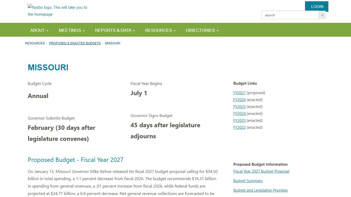 Missouri - Nasbo