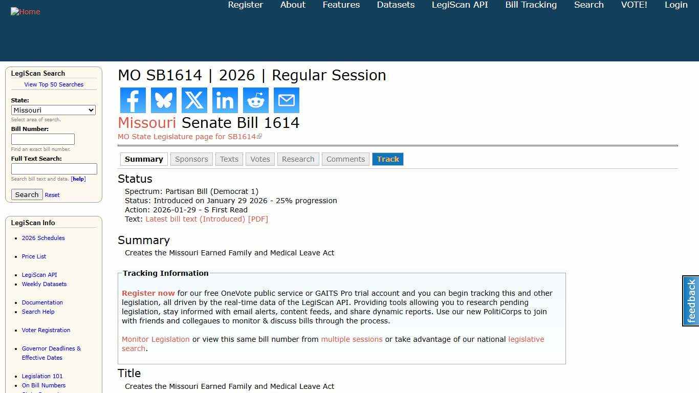 MO SB1614 2026 Regular Session LegiScan